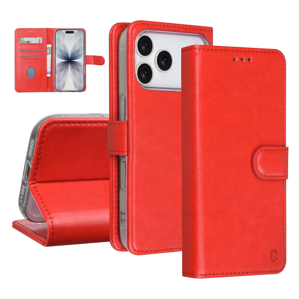 TUNIQ iPhone 18 Pro Plånboksfodral - Röd