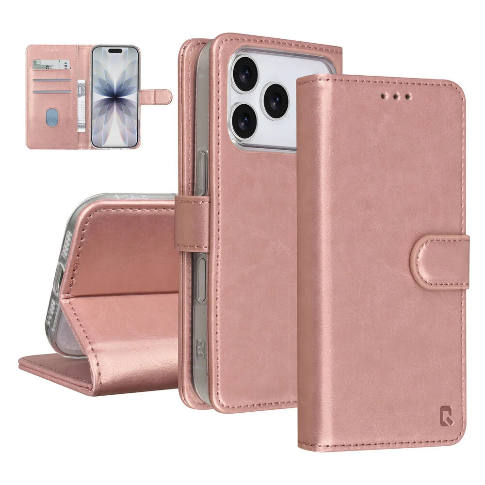 TUNIQ iPhone 18 Pro Plånboksfodral - Rosé