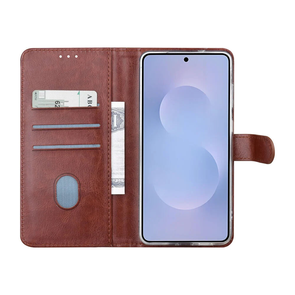 TUNIQ Samsung Galaxy S25 Edge Plånboksfodral - Brun (3 kortfack)