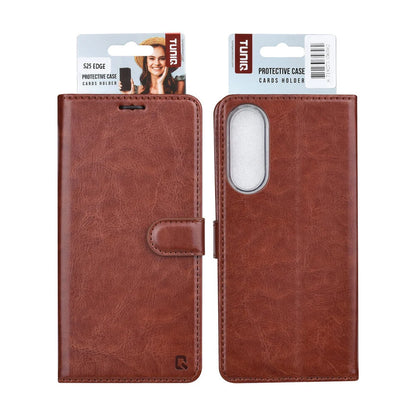 TUNIQ Samsung Galaxy S25 Edge Plånboksfodral - Brun (3 kortfack)