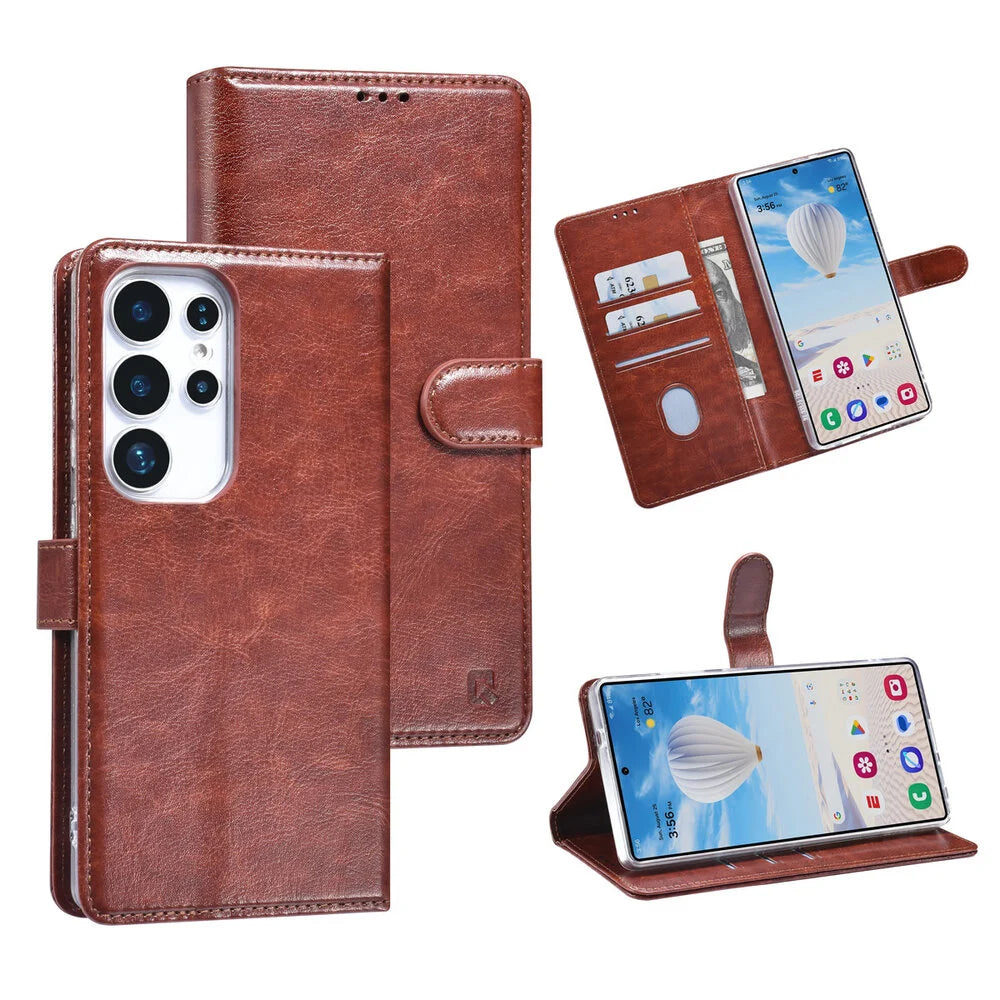 TUNIQ Samsung Galaxy S25 Ultra Plånboksfodral - Mocca Brun (3 kortfack)