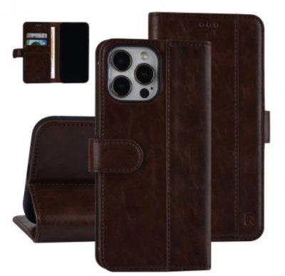 UNIQ Plånboksfodral iPhone 13 Pro Max Mörkbrun