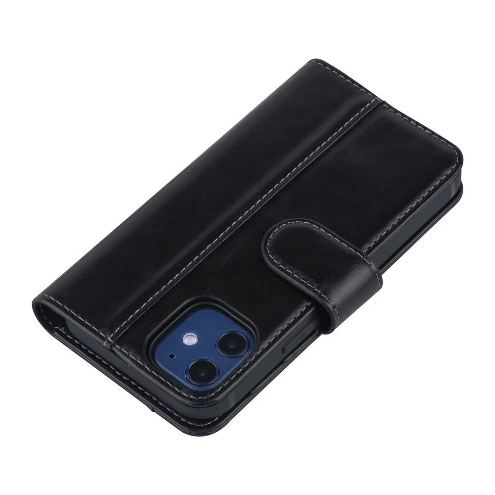 UNIQ iPhone 12 Mini Plånboksfodral - Svart med Magnetlås på Baksidan