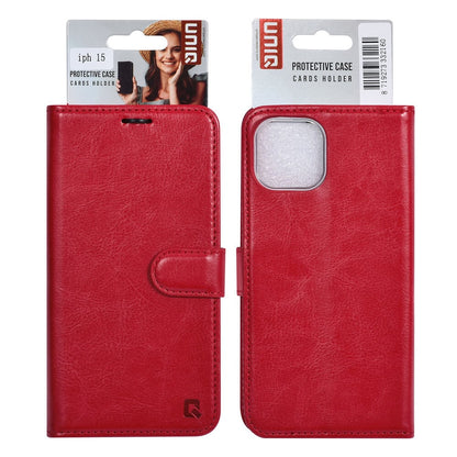 UNIQ iPhone 15 Plånboksfodral - Röd