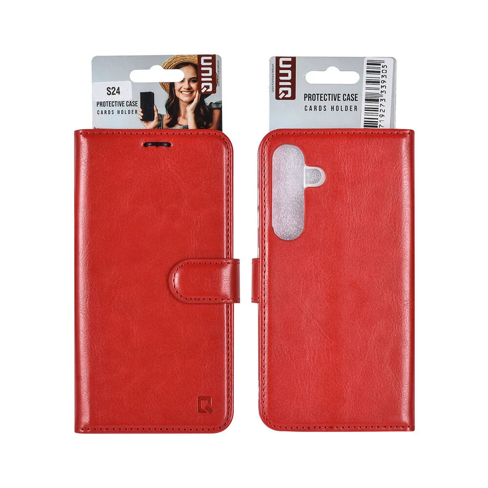 UNIQ Samsung Galaxy S24 Plånboksfodral - Röd (3 kortfack)