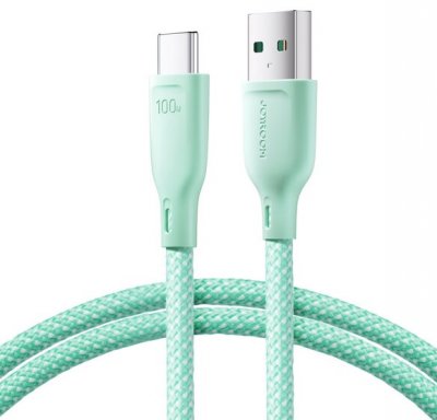Joyroom USB till USB-C Laddkabel 1 Meter - 100W Snabbladdning Mintgrön