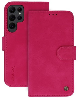 Fodral Samsung Galaxy S24 ULTRA Mocca Eko Läder Fancy Rosa