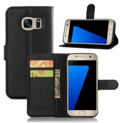 Mobilväska Samsung Galaxy S7 EDGE Black w/Stand