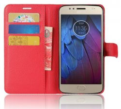 Mobilväska Motorola Moto G5S Red w/Stand
