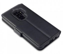 Mobilväska Samsung Galaxy S9 Plus Black Slim Äkta Läder