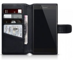Mobilväska Sony Xperia XA2 Äkta Läder Svart