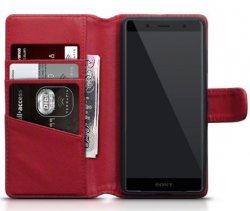 Mobilväska Sony Xperia XZ2 Compact Äkta Läder Röd
