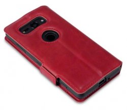 Mobilväska Sony Xperia XZ2 Compact Röd Slim Äkta Läder