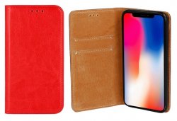 plånboksfodral till Xiaomi Redmi Note 8T i äkta italienskt läder i färgen röd