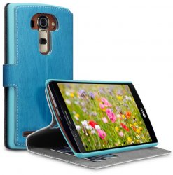 Mobilväska LG G4 Leather Blue Slim