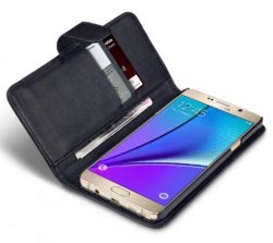 Mobilväska Galaxy Note 5 Black Qubits