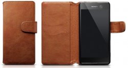 Mobilväska Sony Xperia M5 Cognac