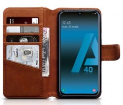 Plånboksfodral Samsung Galaxy A41 Äkta läder Cognac