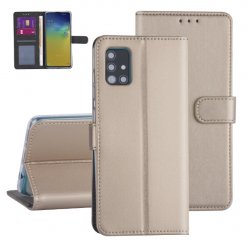 Samsung Galaxy A51 Plånboksfodral Guldfärgat