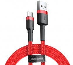 micro usb typ C kabel 2 meter rött från baseus