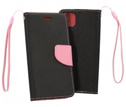 mobilväska till iphone 11 i ekomaterial i färgen svart och rosa