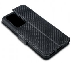 mobilväska till Huawei P40 Pro i karbonmönstrat svart färg