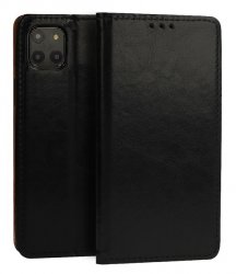 Fodral i äkta läder för Huawei Y5P i färgen svart.