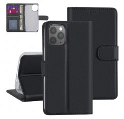Plånboksfodral till iPhone 12 och iPhone 12 Pro i färgen svart.