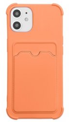 Orange mandarinfärgat silikon skal för iPhone 12 och iPhone 12 Pro som har kortfack.