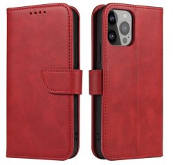 Rött plånboksfodral till iPhone 15 Plus (6,7 tum).