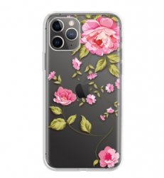 iPhone 11 skal med rosa blom motiv i tpu material från skal-man.se