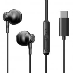 Joyroom In-Ear Hörlurar USB C med Fjärrkontroll och Mikrofon Svart