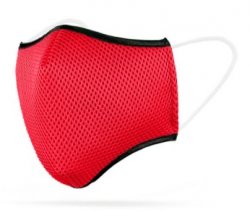 Tvättbart sportmunskydd i färgen röd i storlek Medium.