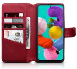 Mobilväska till Samsung Galaxy A71 i äkta läder i färgen röd från skal-man.se online