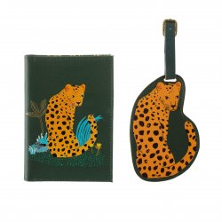 Reseset Passfodral + Bagagetag Leopard