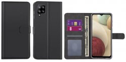 Svart plånboksfodral till Samsung Galaxy A12 från skal-man.se.