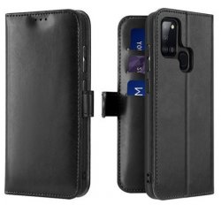 Mobilväska/plånboksfodral för Samsung Galaxy A21s i svart.