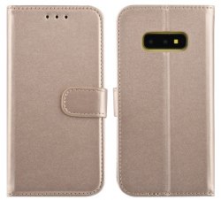 Plånboksfodral Samsung Galaxy S10E Guldfärgad