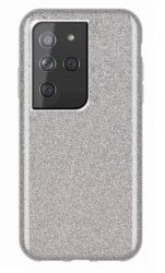 Glittrigt silverfärgat skal för Samsung Galaxy S21 Ultra (6,8 tum).