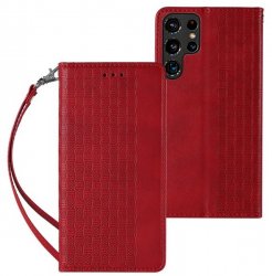 Rött lyxigt fodral till Samsung Galaxy S22 Ultra.