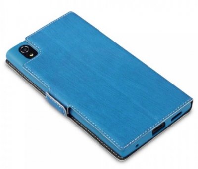 Mobilväska Xperia L1 Leather Blue Slim