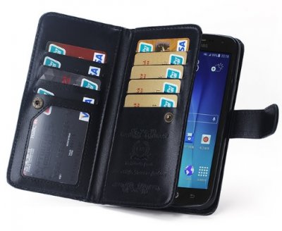 Mobilväska Galaxy Note 8 w/Double Card Slots (9 Cards) Black