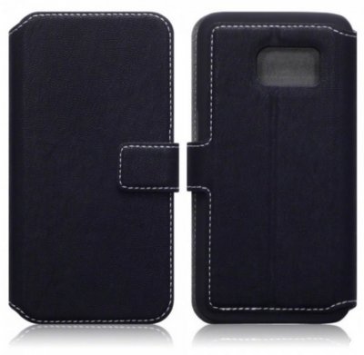 Mobilväska Galaxy S7 Edge Leather Black Slim