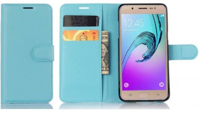 Mobilväska Galaxy J5 2016 (SM-J510F) Ocean Turquoise w/Stand