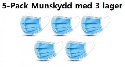 5-PACK Munskydd - Andningsmask Blå 