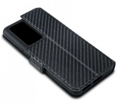 Huawei P40 väska i karbonmönstrat svart färg från skal-man.se