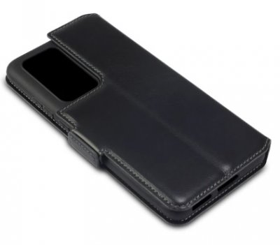 Huawei P40 Pro fodral i äkta läder i färgen svart från skal-man.se
