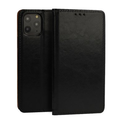 iPhone 11 mobilväska i äkta svart läder från skal-man.se