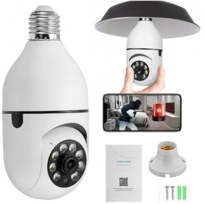 WiFi FullHD 360° Övervakningskamera – Skruvas i Glödlampsuttag | Roterande & Appstyrd