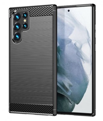 Svart karbonmönstrat skal till Samsung Galaxy S22 Ultra (6,8 tum).